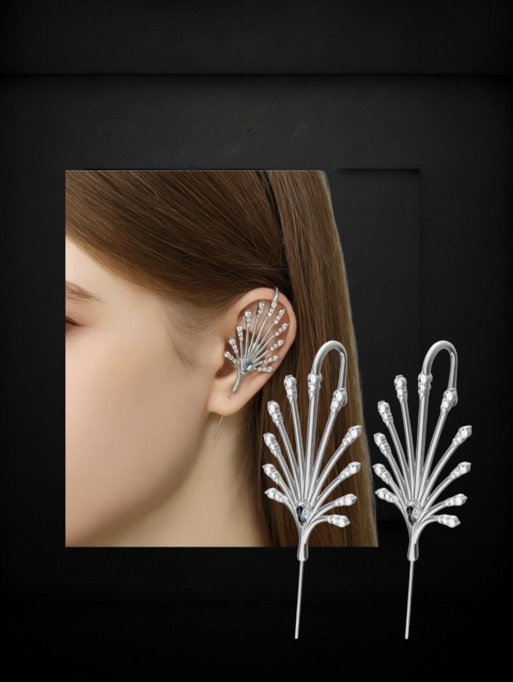 NEW ETHEREAL BURST EAR REGALIA ▪︎ Silver ▪︎ Blue Topaz ▪︎ TWO SET